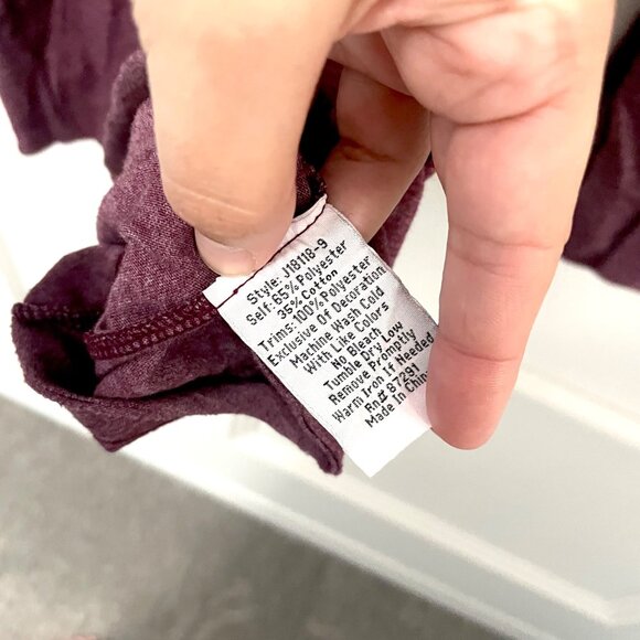 Johnny Was Darielle Flute Sleeve Tee Red Floral Embroidered Long Sleeve Top S - Picture 6 of 7